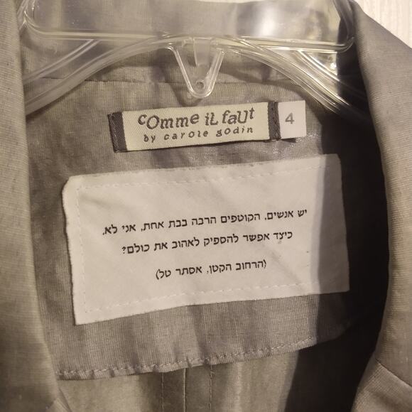 Comme Il Faut by Carole Godin Silver Blazer with Snap Closure Size 4 - Picture 5 of 7